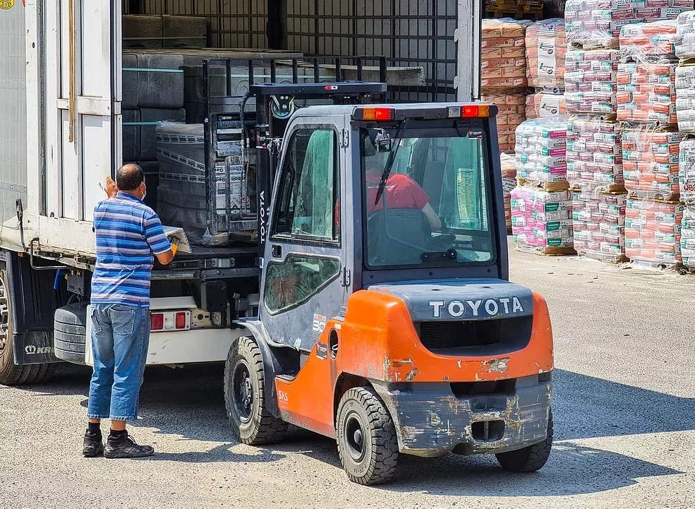 truck, loading, forklift